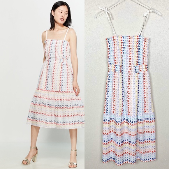 Red Carter Dresses & Skirts - Red Carter Eyelet A-Line MIDI Dress S